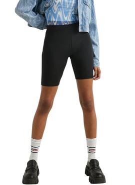 Shorts Tommy Jeans Badge Cycle Nero per Donna