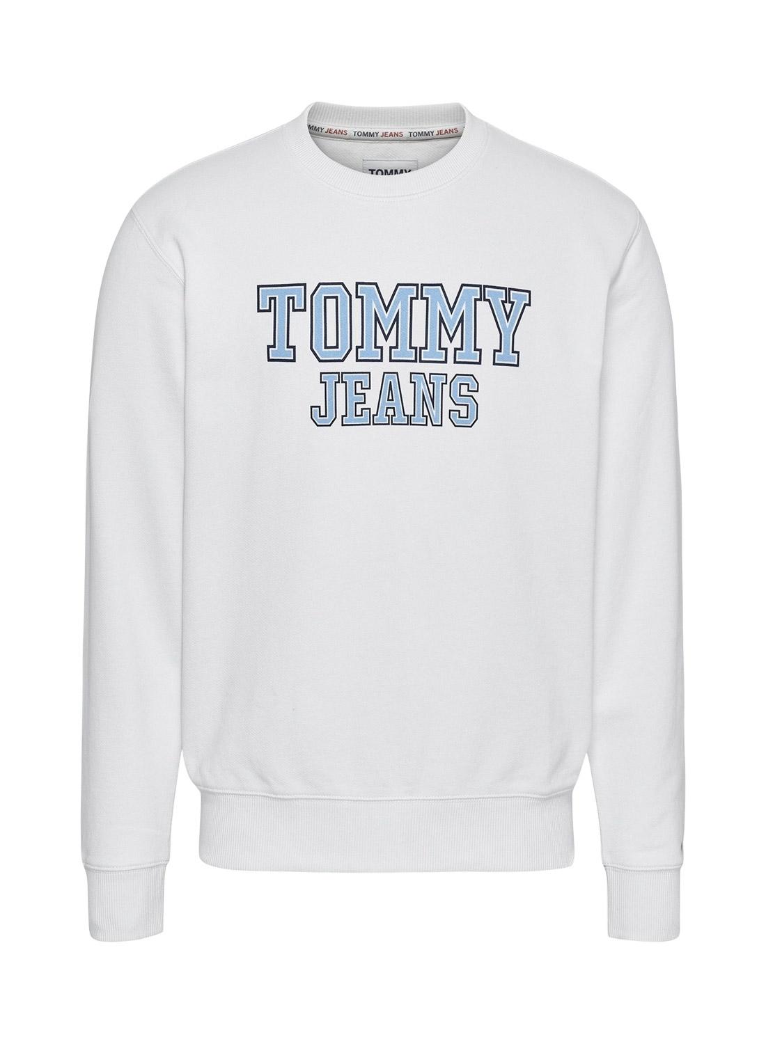 Felpa Tommy Jeans Crew Bianco per Uomo