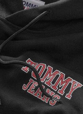 Felpa Tommy Jeans Reg Entry Nero per Uomo