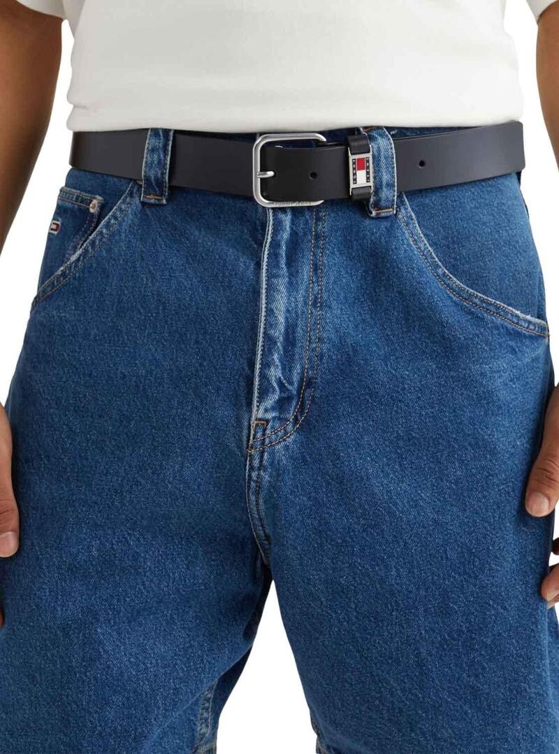 Cintura Tommy Jeans Scanton Nero per Uomo