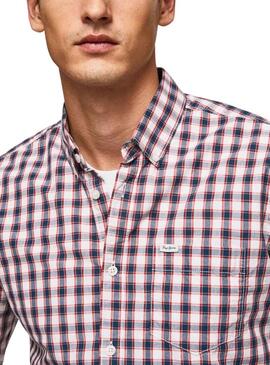 Camicia Pepe Jeans Load Rosso e Blu per Uomo