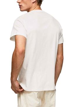T-Shirt Pepe Jeans Ricco Bianco per Uomo