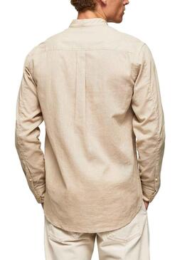 Camicia Pepe Jeans Levenshulme Beige per Uomo