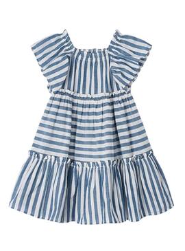 Vestito Mayoral Strisce Blu e Bianco per Bambina