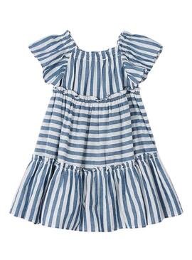 Vestito Mayoral Strisce Blu e Bianco per Bambina