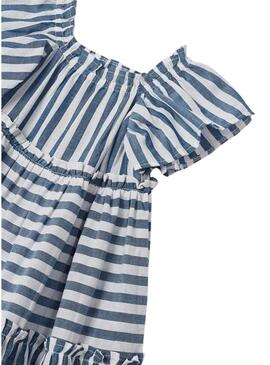 Vestito Mayoral Strisce Blu e Bianco per Bambina