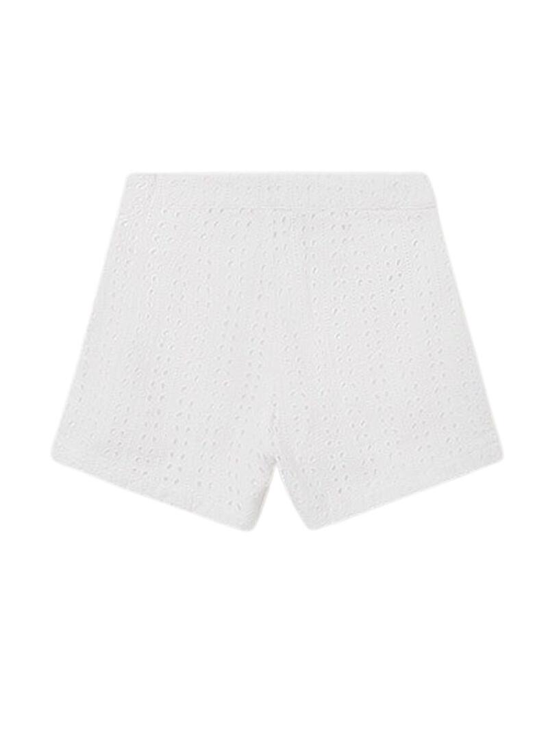 Short Mayoral Forato Bianco per Bambina