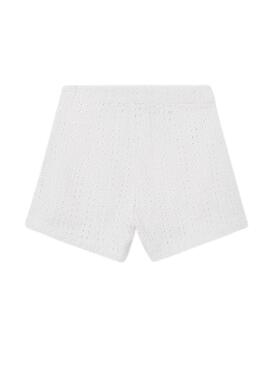 Short Mayoral Forato Bianco per Bambina