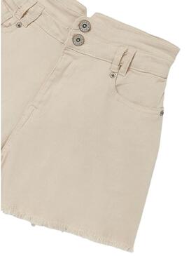 Short Mayoral Sarga Beige per Bambina