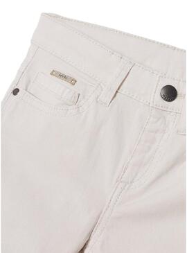 Pantaloni Mayoral Sarga Slim Fit Bianco per Bambino