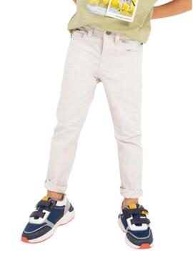 Pantaloni Mayoral Sarga Slim Fit Bianco per Bambino