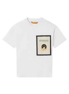 T-Shirt Mayoral Tasca Piano Bianco per Bambino
