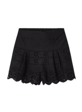 Short Mayoral Forato Nero per Bambina