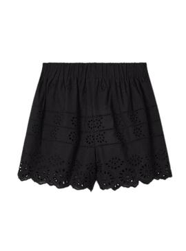 Short Mayoral Forato Nero per Bambina