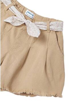 Short Mayoral Sarga Marrone per Bambina