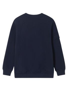 Felpa Mayoral Tasca Blu Navy per Bambino