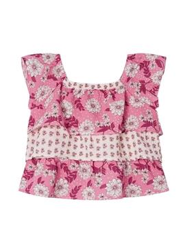 Blusa Mayoral Printed Combinato Rosa per Bambina