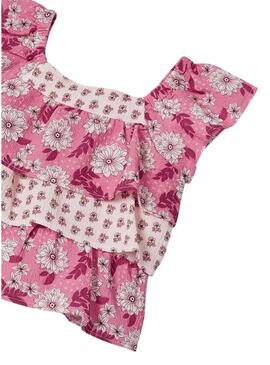 Blusa Mayoral Printed Combinato Rosa per Bambina