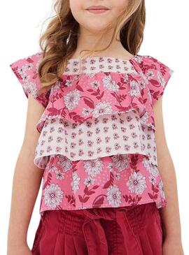 Blusa Mayoral Printed Combinato Rosa per Bambina