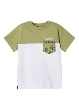 T-Shirt Mayoral Combinata Verde per Bambino