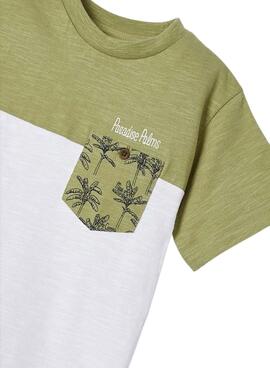 T-Shirt Mayoral Combinata Verde per Bambino