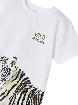 T-Shirt Mayoral Selvaggio Bianco per Bambino