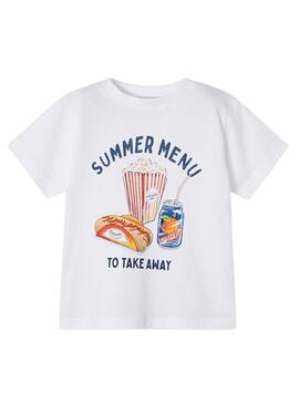 T-Shirt Mayoral Summer Snacks Bianco per Bambino