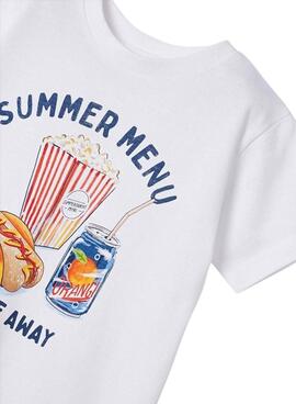 T-Shirt Mayoral Summer Snacks Bianco per Bambino
