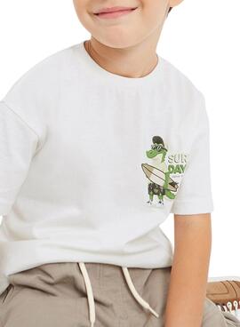 T-Shirt Mayoral Surf Days Bianco per Bambino