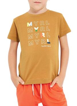 T-Shirt Mayoral Base Camel per Bambino