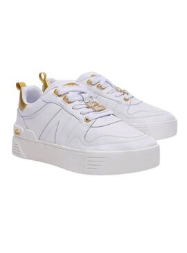 Sneakers Lacoste L002 Bianco e Dorado Donna