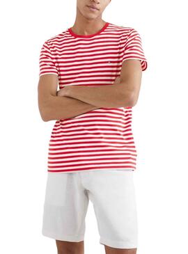 T-Shirt Tommy Hilfiger Stretch Rosso per Uomo