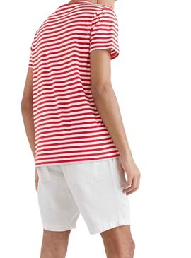 T-Shirt Tommy Hilfiger Stretch Rosso per Uomo