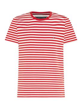 T-Shirt Tommy Hilfiger Stretch Rosso per Uomo