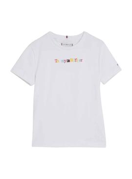 T-Shirt Tommy Hilfiger Graphic Bianco per Bambina