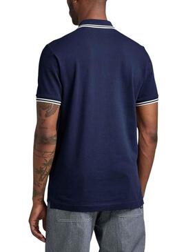 Polo G-Star Dunda Slim Stripe Blu Navy per Uomo