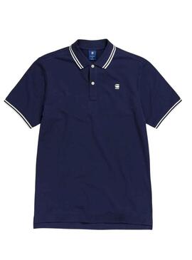 Polo G-Star Dunda Slim Stripe Blu Navy per Uomo