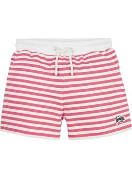 Shorts Tommy Hilfiger Breton Rosso per Bambina