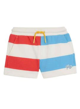 Shorts Tommy Hilfiger Stripe Bianco per Bambina