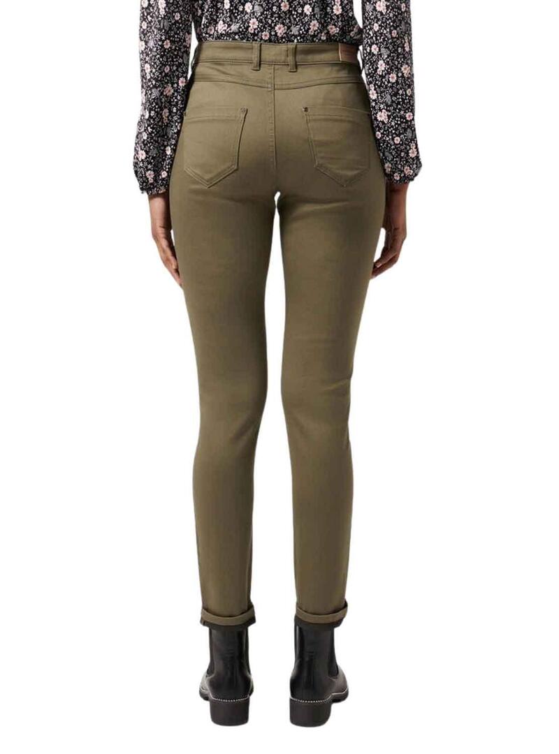 Pantaloni Naf Naf Skinny Verde per Donna