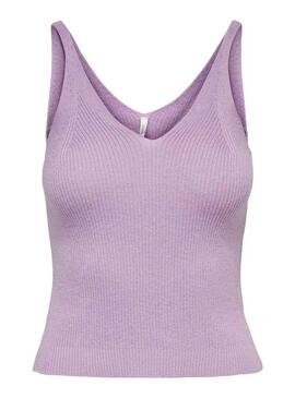 Top Only Lina De Knitted Malva per Donna