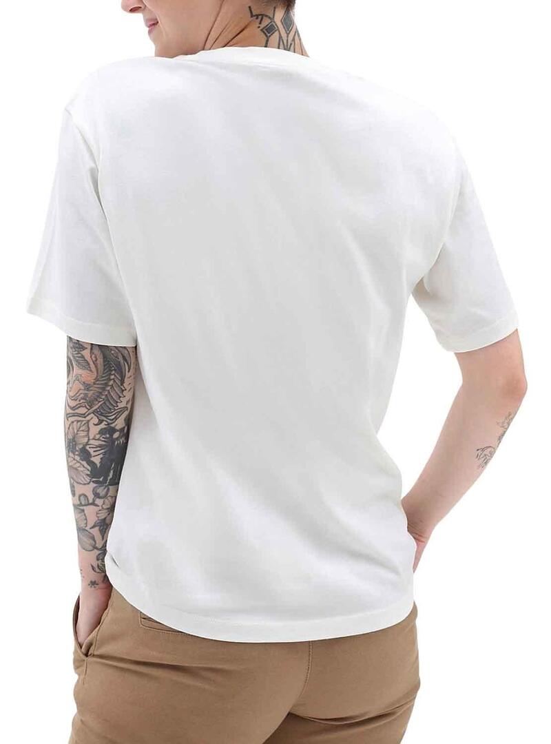 T-Shirt Vans Pocket Bianco per Donna