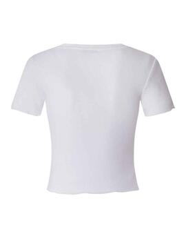 T-Shirt Pepe Jeans Cara Bianco per Donna