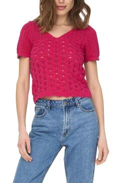 T-Shirt Only Becca Rosa per Donna