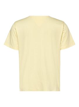 T-Shirt Tommy Jeans Serif Giallo per Donna