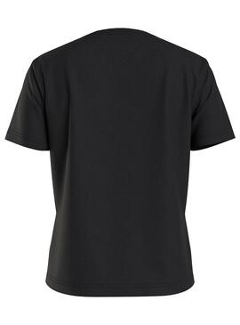 T-Shirt Tommy Jeans Serif Nero per Donna