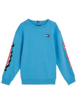 Felpa Tommy Hilfiger Fun Blu per Bambino