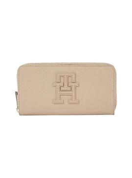 Portafoglio Tommy HiFiger Logo Beige per Donna