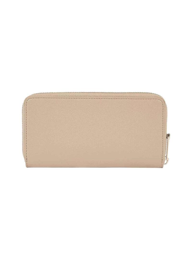 Portafoglio Tommy HiFiger Logo Beige per Donna