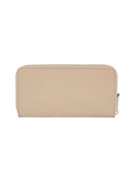 Portafoglio Tommy HiFiger Logo Beige per Donna